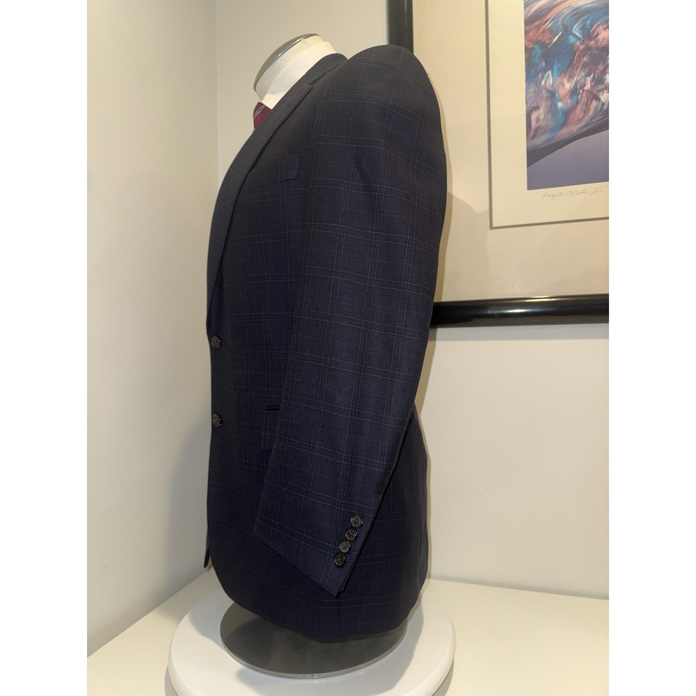 Brooks Brothers 1818 x E Thomas Plaid Regent 100% Wool Blazer Sport Coat Men 42L - Picture 5 of 11